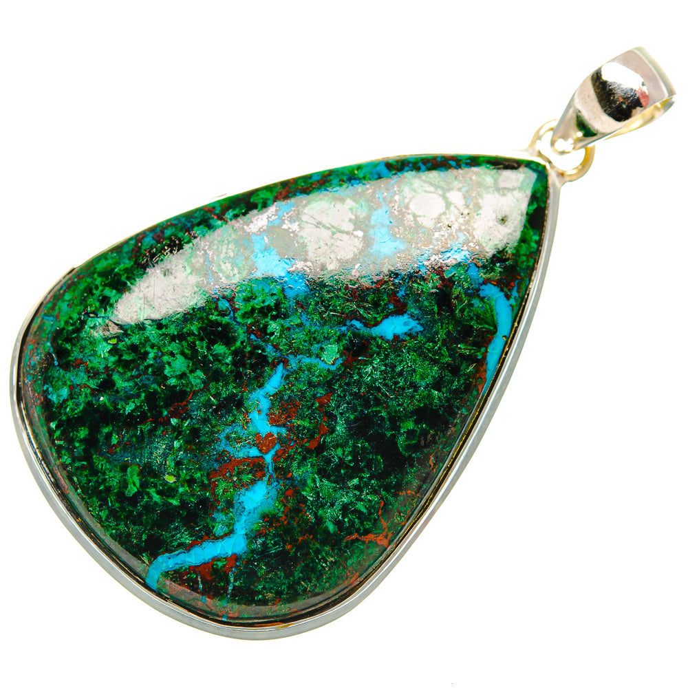 Chrysocolla In Malachite Pendants handcrafted by Ana Silver Co - PD32094 - Photo 2