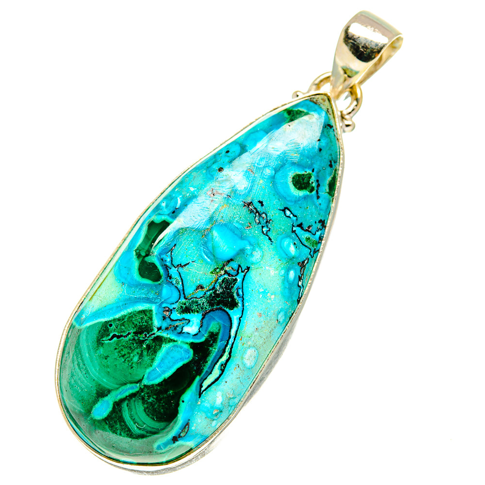 Malachite In Chrysocolla Pendants handcrafted by Ana Silver Co - PD3219