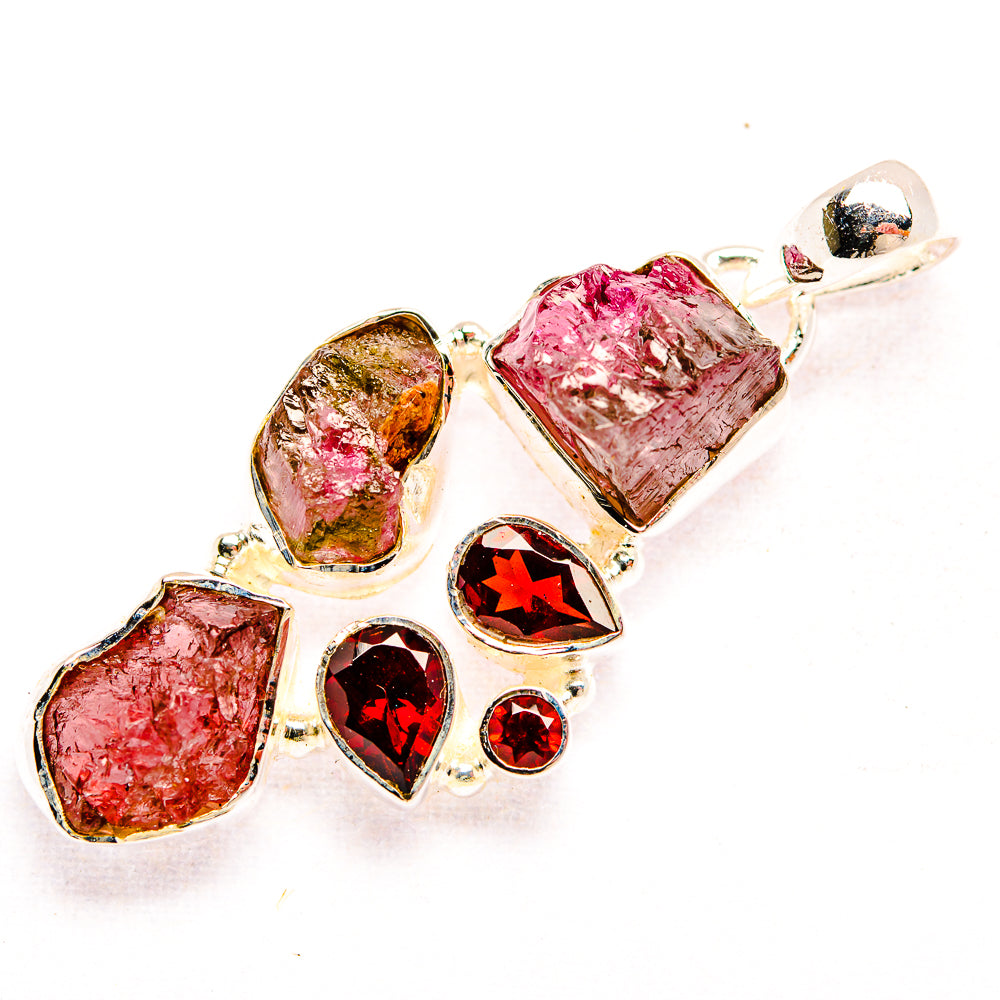 Pink Tourmaline Pendants handcrafted by Ana Silver Co - PD32194 - Photo 2