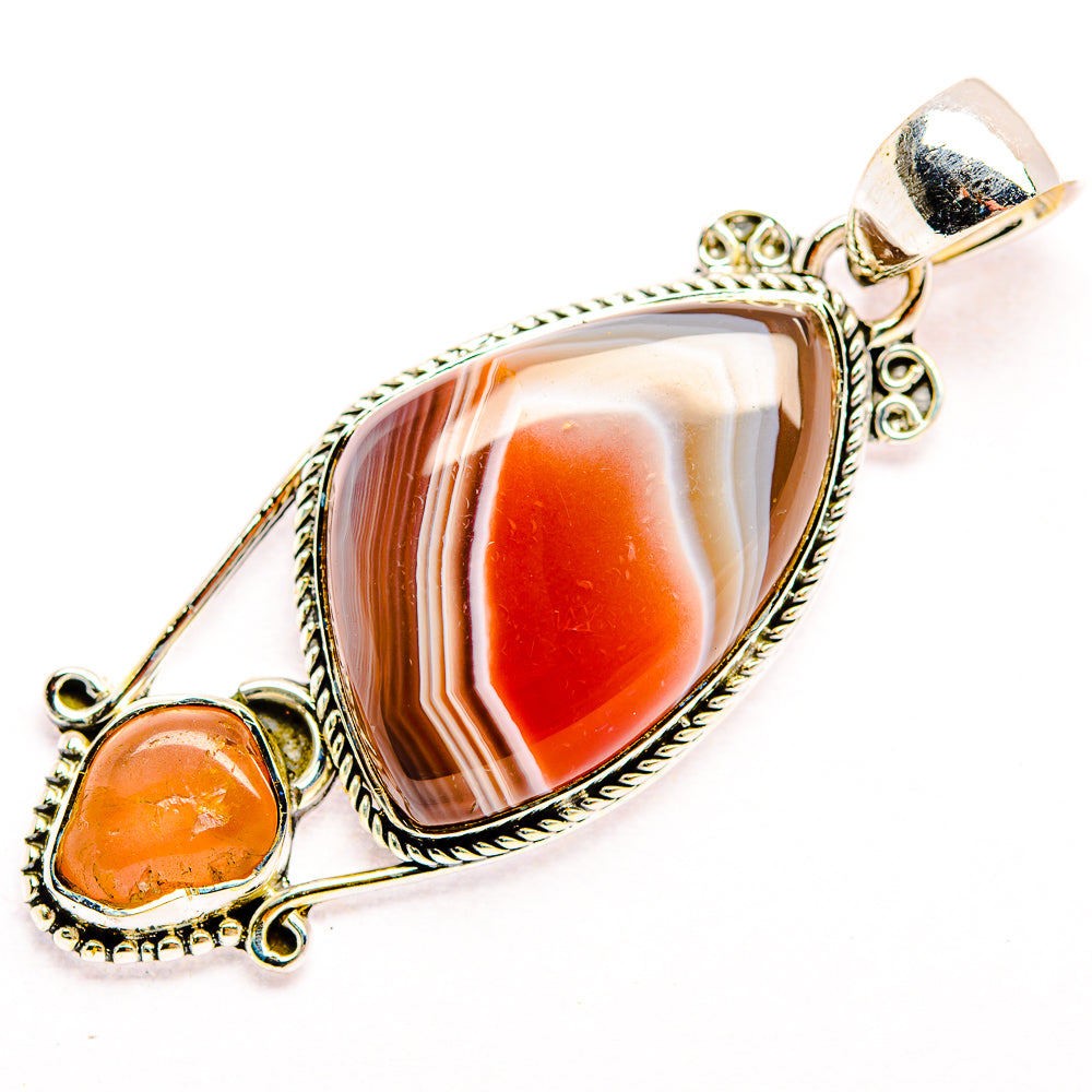 Red Botswana Agate Pendants handcrafted by Ana Silver Co - PD32246 - Photo 2