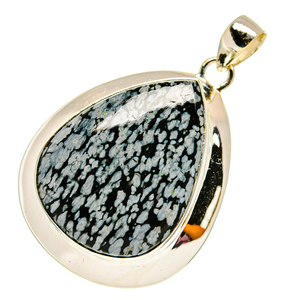 Snowflake Obsidian Pendants handcrafted by Ana Silver Co - PD3225