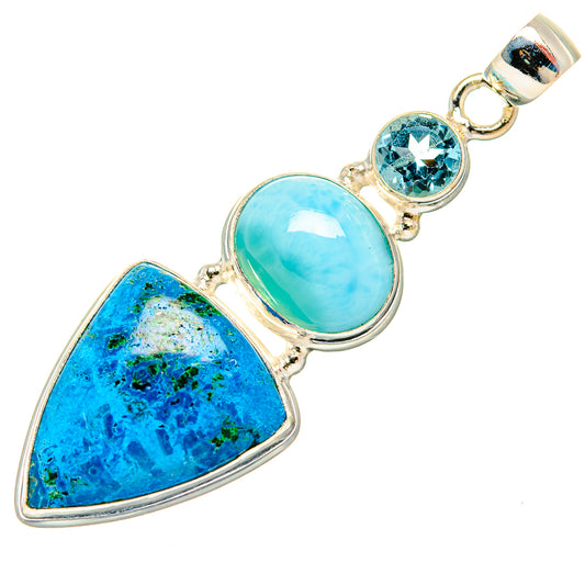 Chrysocolla Pendants handcrafted by Ana Silver Co - PD32493 - Photo 2