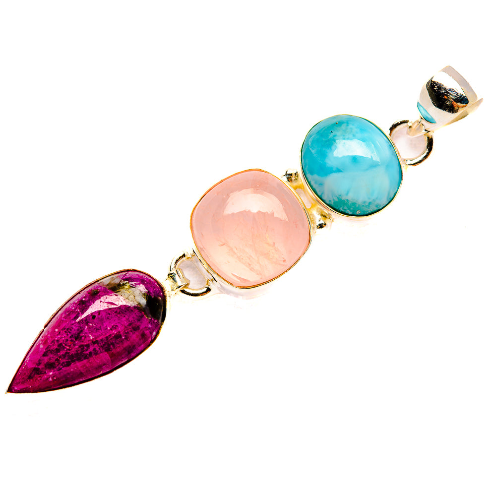Ruby Fuchsite Pendants handcrafted by Ana Silver Co - PD32601 - Photo 2