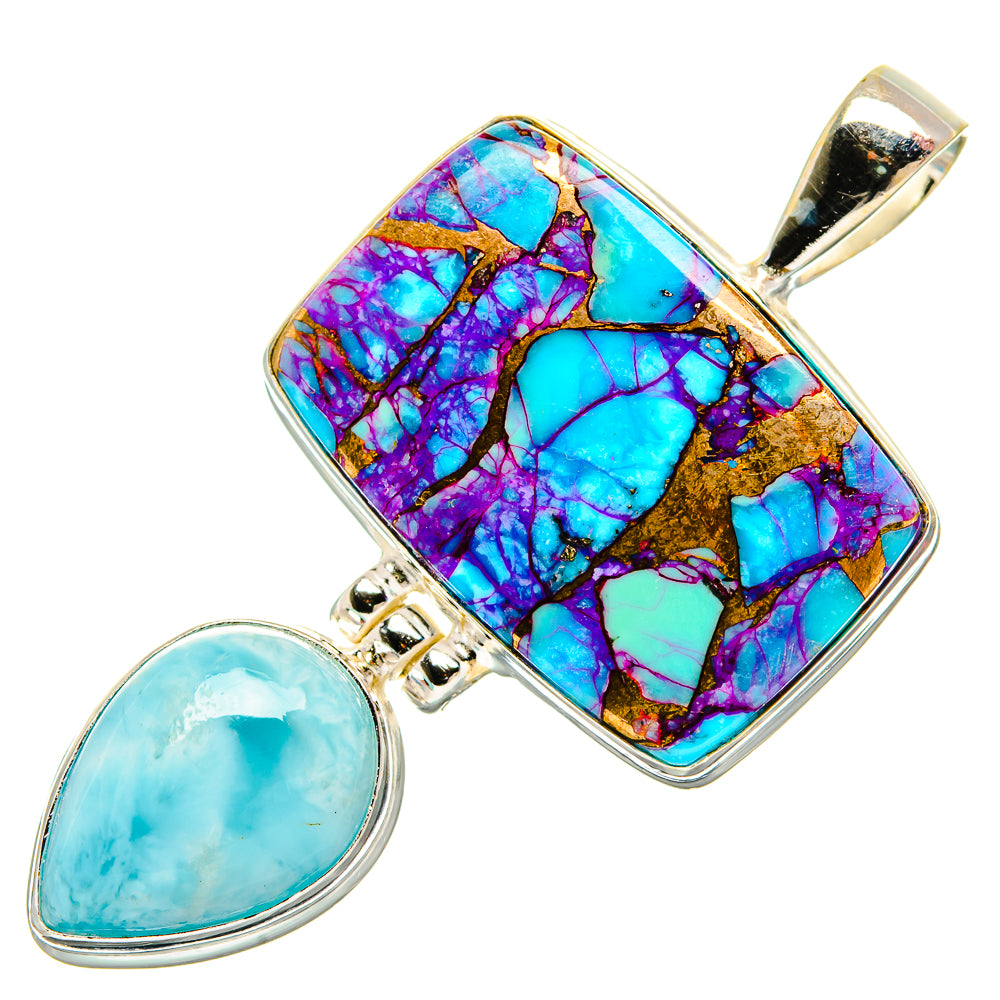 Purple Copper Composite Turquoise Pendants handcrafted by Ana Silver Co - PD32659 - Photo 2