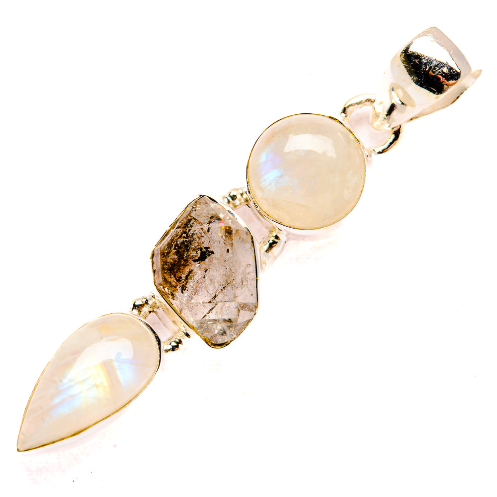 Rainbow Moonstone Pendants handcrafted by Ana Silver Co - PD32715 - Photo 2