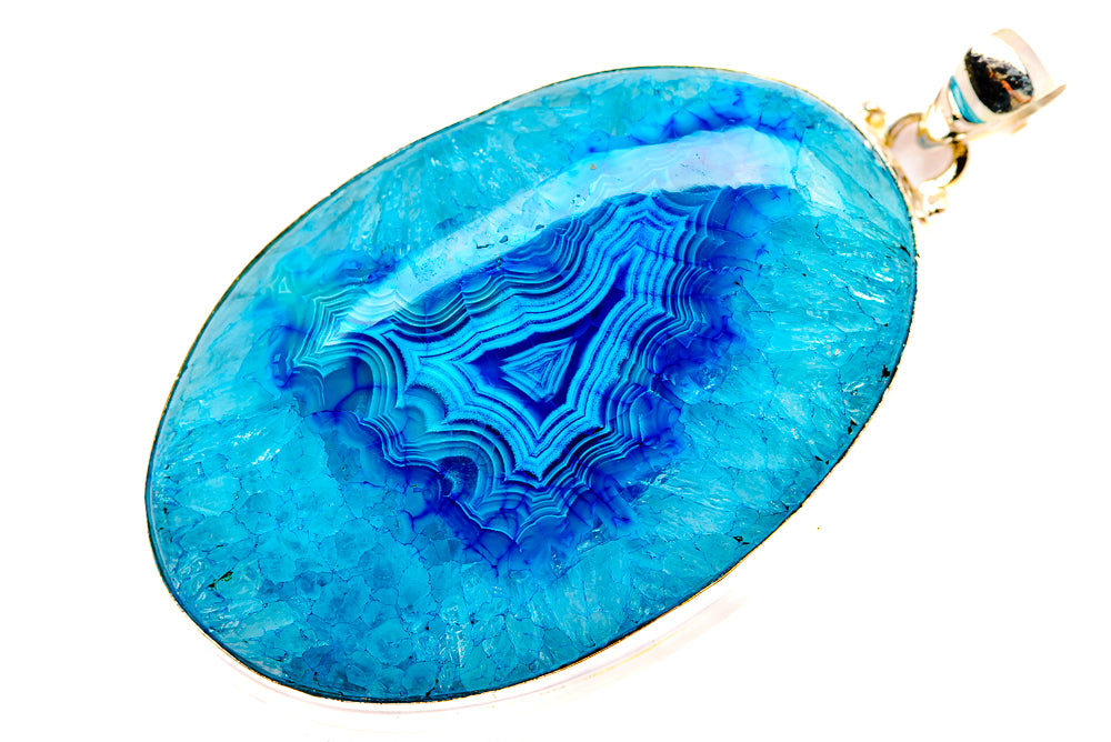 Blue Geode Slice Pendants handcrafted by Ana Silver Co - PD32808 - Photo 2