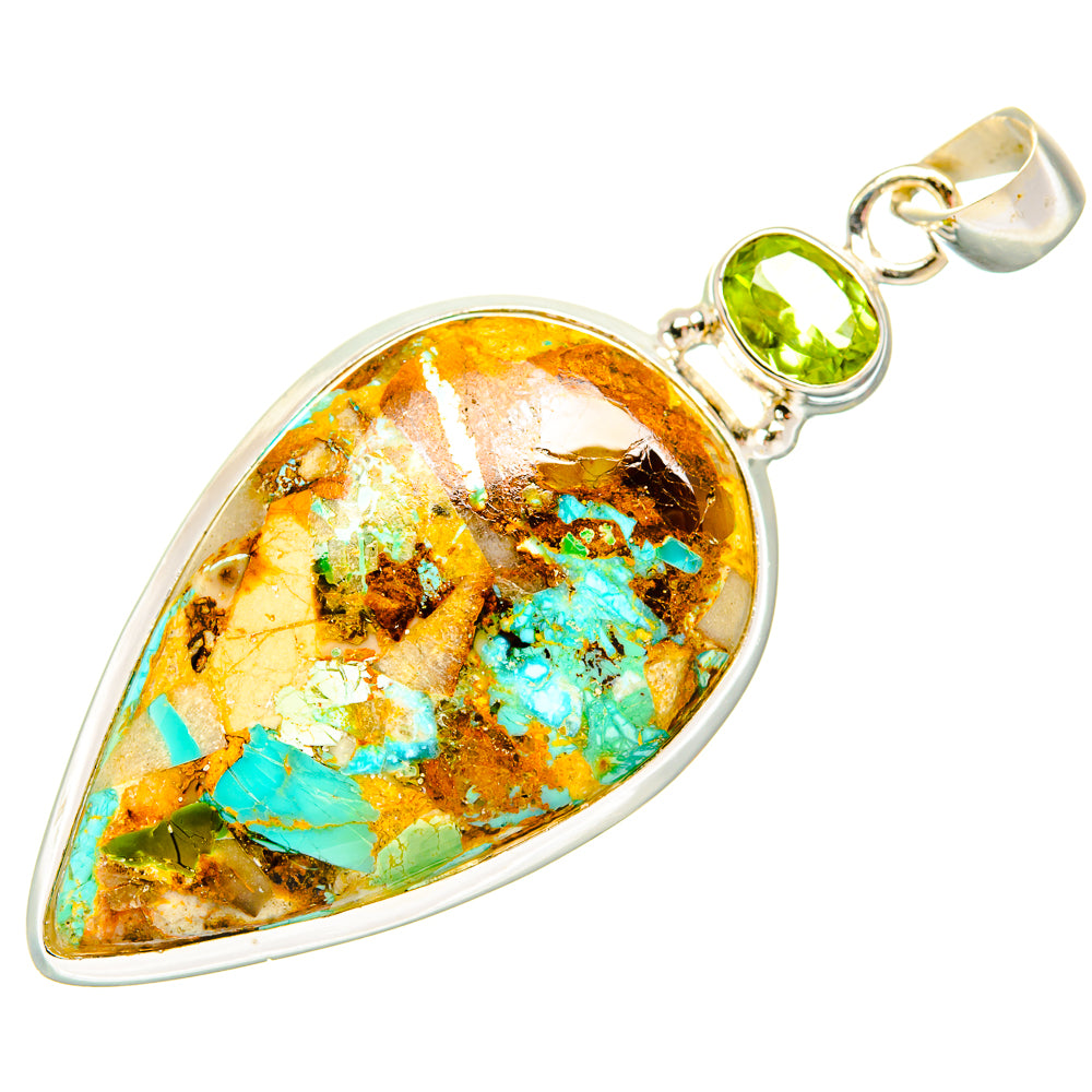 Blue Copper Composite Turquoise Pendants handcrafted by Ana Silver Co - PD32843 - Photo 2