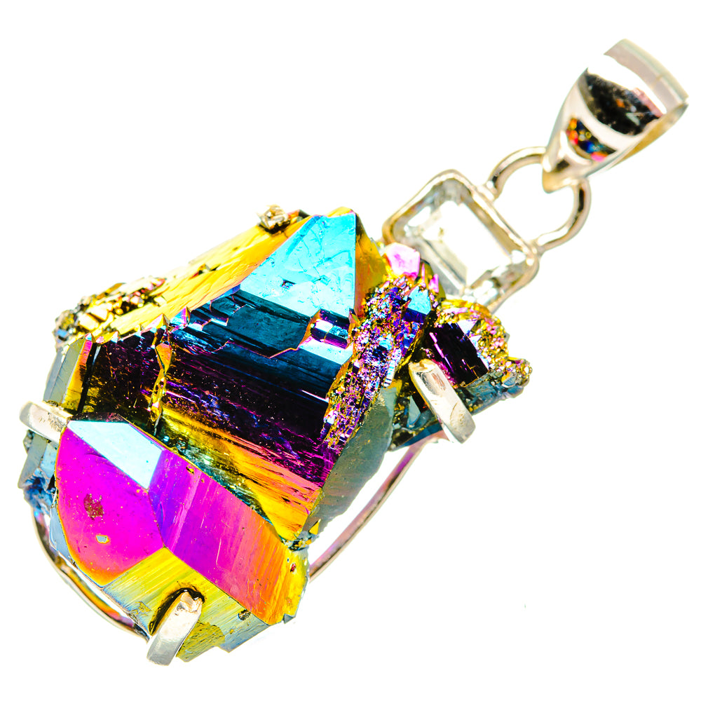 Titanium Sunshine Druzy Pendants handcrafted by Ana Silver Co - PD32880 - Photo 2
