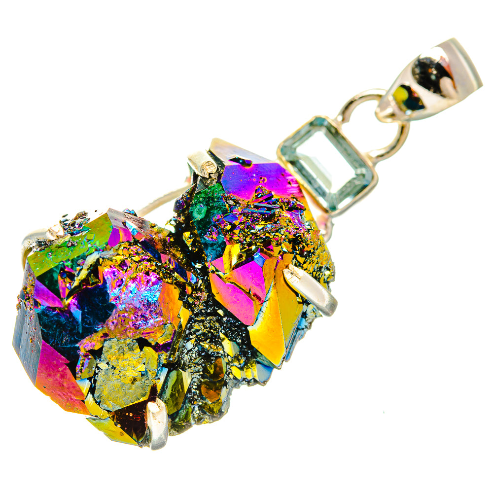 Titanium Sunshine Druzy Pendants handcrafted by Ana Silver Co - PD32894 - Photo 2