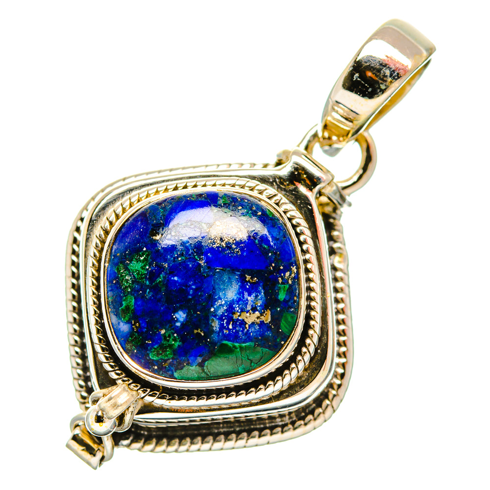 925 sterling silver lapis lazuli pendant with oval blue stone, rope-edge bezel and bail