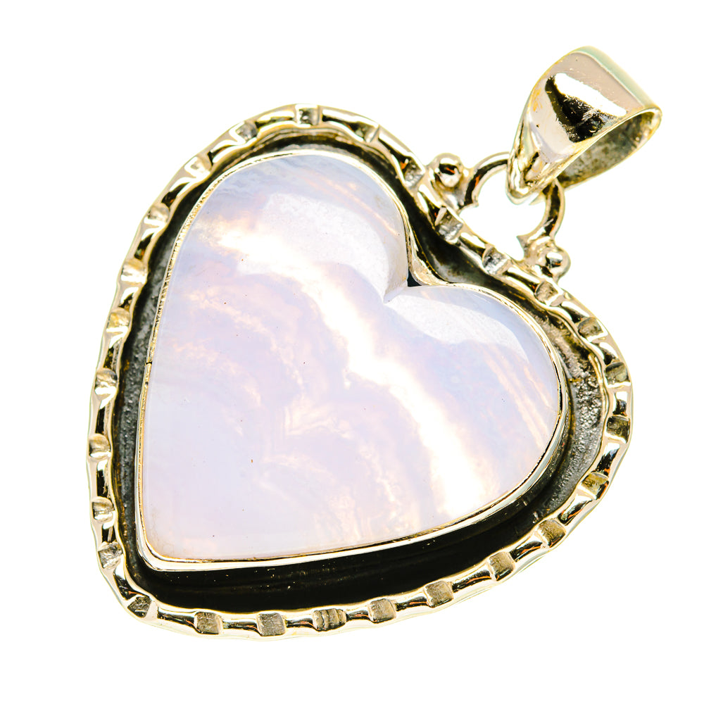 Blue Lace Agate Pendants handcrafted by Ana Silver Co - PD3293