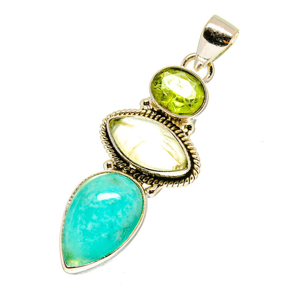 Peruvian Amazonite Pendants handcrafted by Ana Silver Co - PD3307