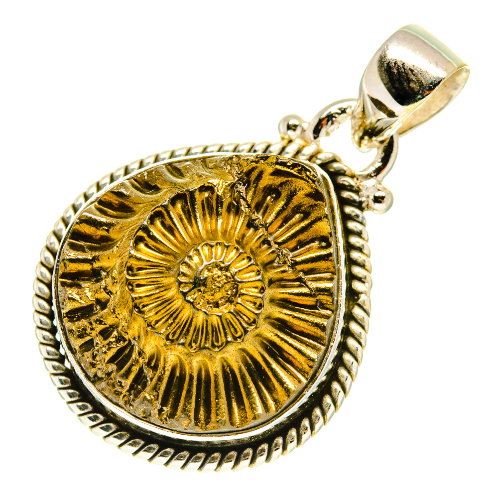 Pyrite Fossil Pendants handcrafted by Ana Silver Co - PD3327