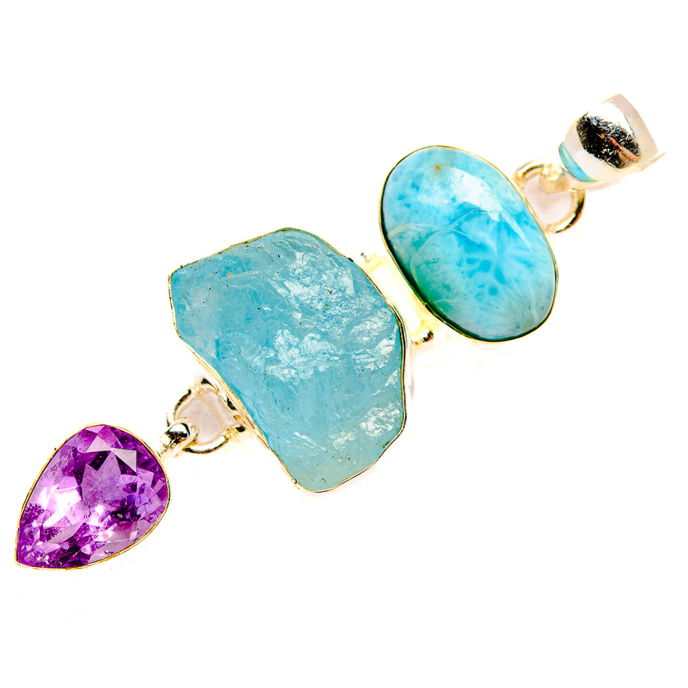 Aquamarine Pendants handcrafted by Ana Silver Co - PD33487 - Photo 2