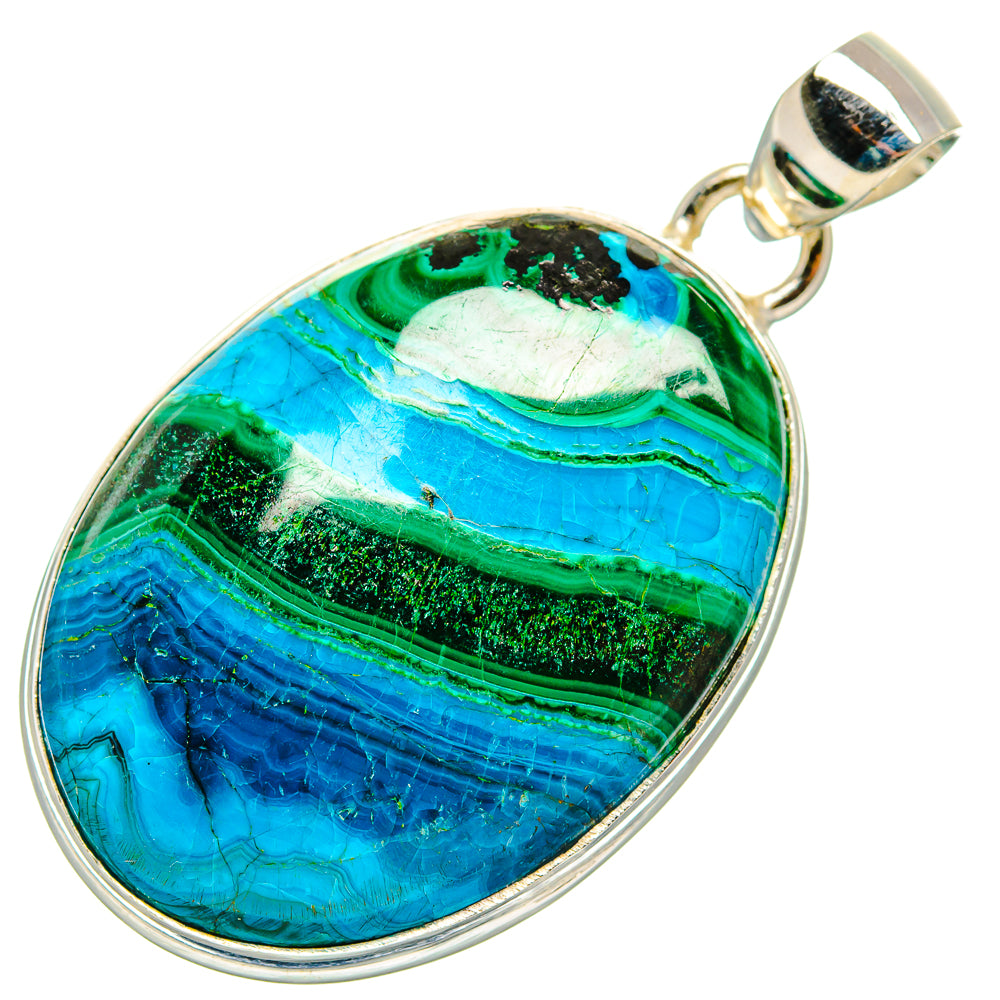 Malachite In Chrysocolla Pendants handcrafted by Ana Silver Co - PD33545 - Photo 2
