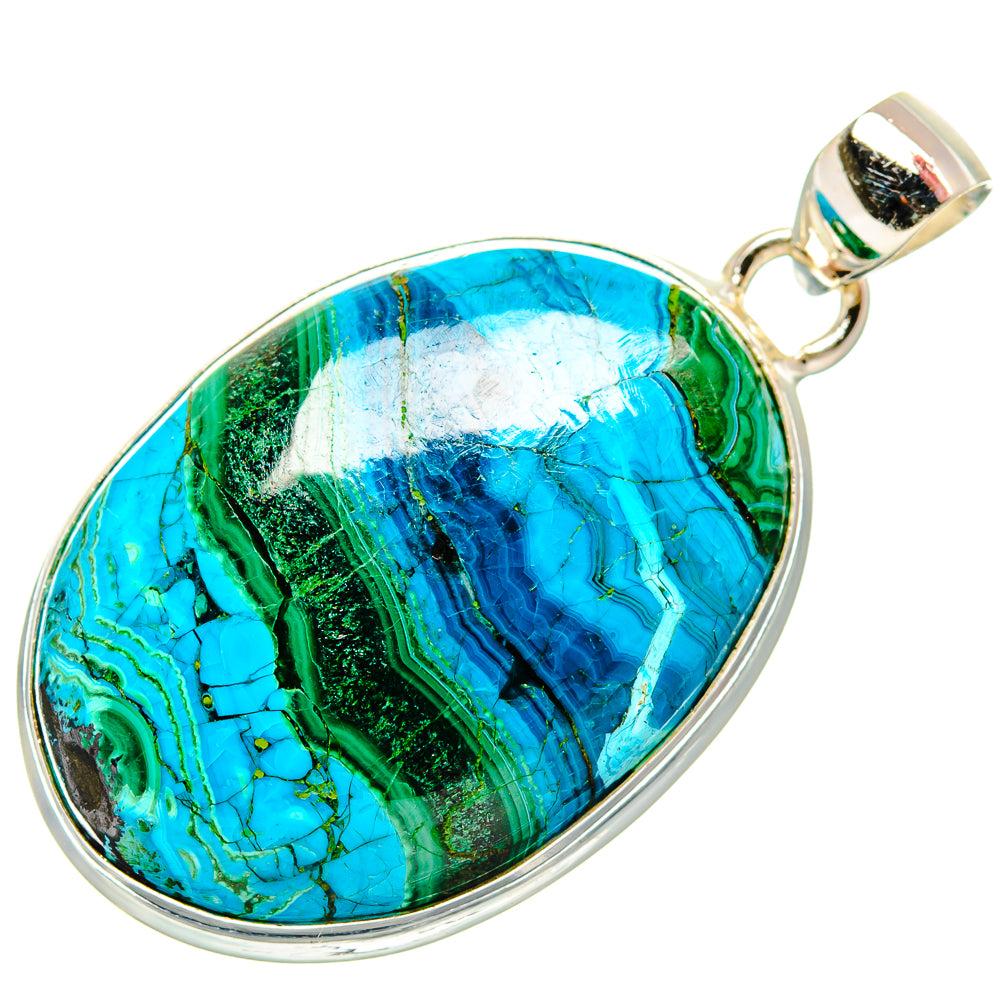 Malachite In Chrysocolla Pendants handcrafted by Ana Silver Co - PD33629 - Photo 2