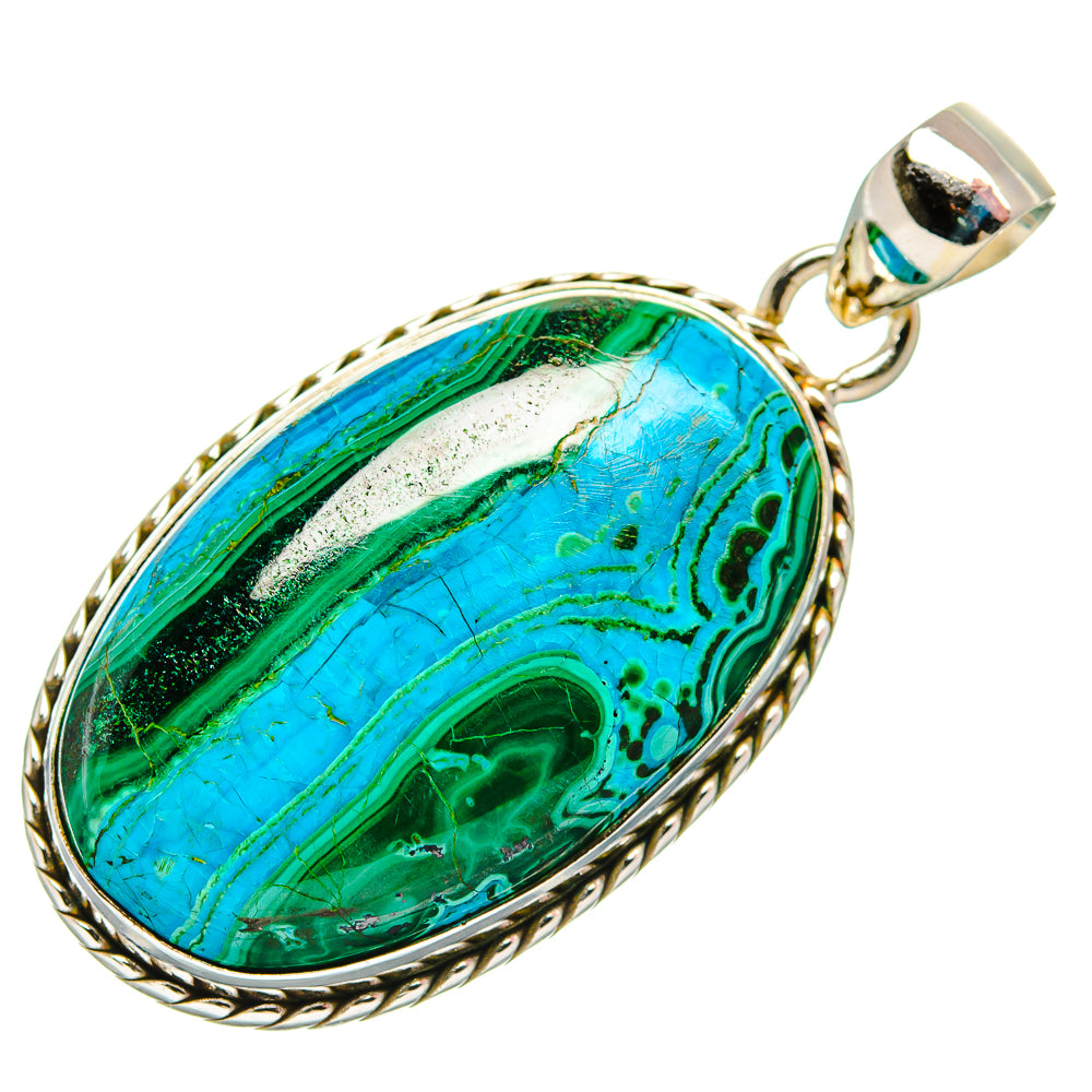 Malachite In Chrysocolla Pendants handcrafted by Ana Silver Co - PD33634 - Photo 2