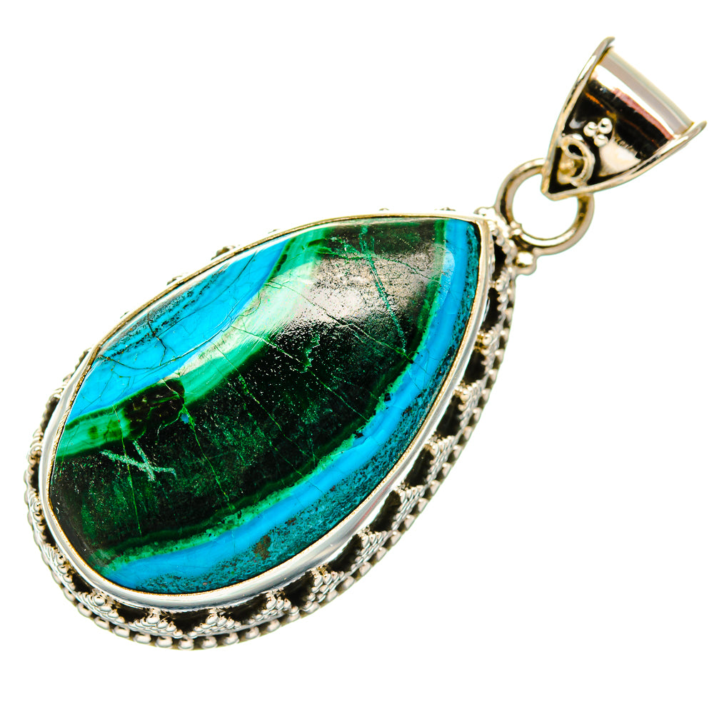 Malachite In Chrysocolla Pendants handcrafted by Ana Silver Co - PD33721 - Photo 2