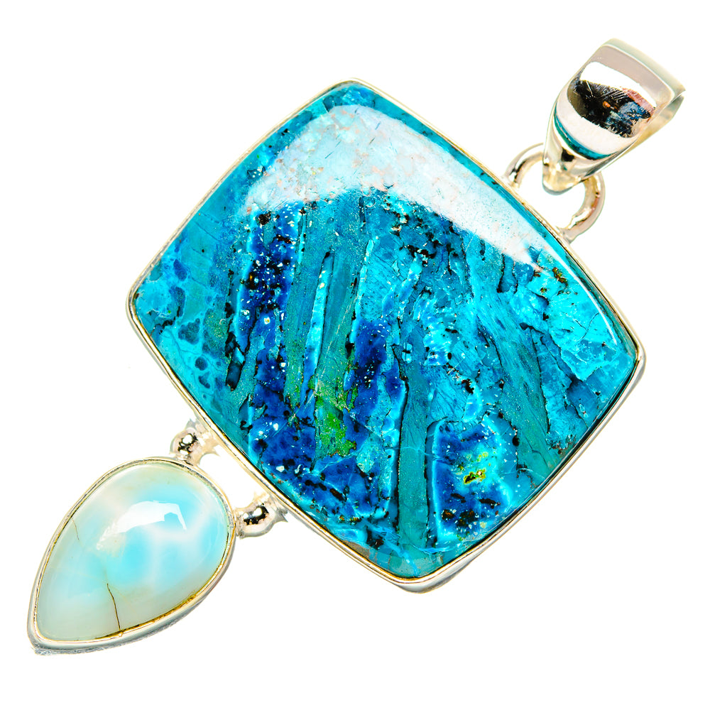 Chrysocolla Pendants handcrafted by Ana Silver Co - PD33725 - Photo 2
