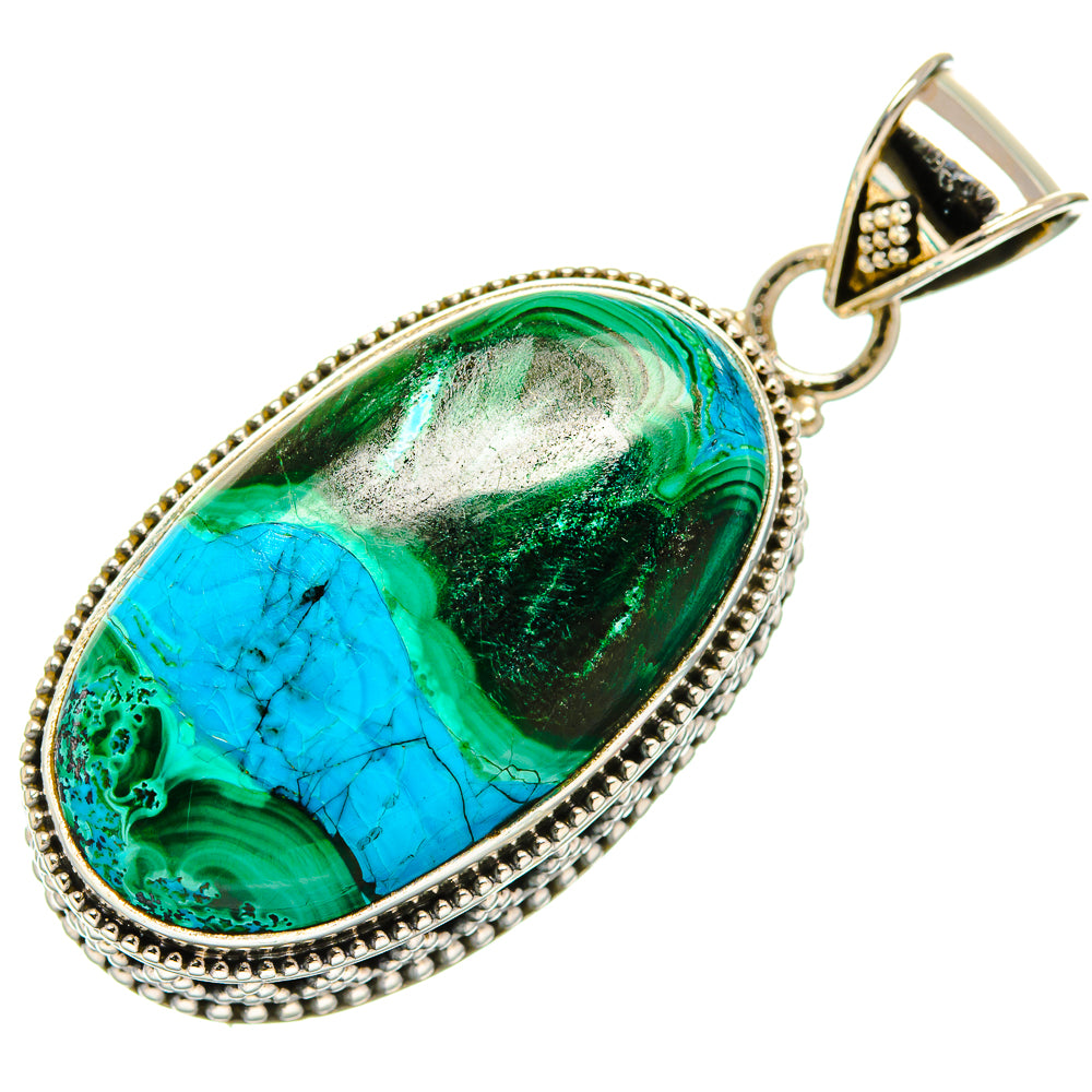 Malachite In Chrysocolla Pendants handcrafted by Ana Silver Co - PD33731 - Photo 2
