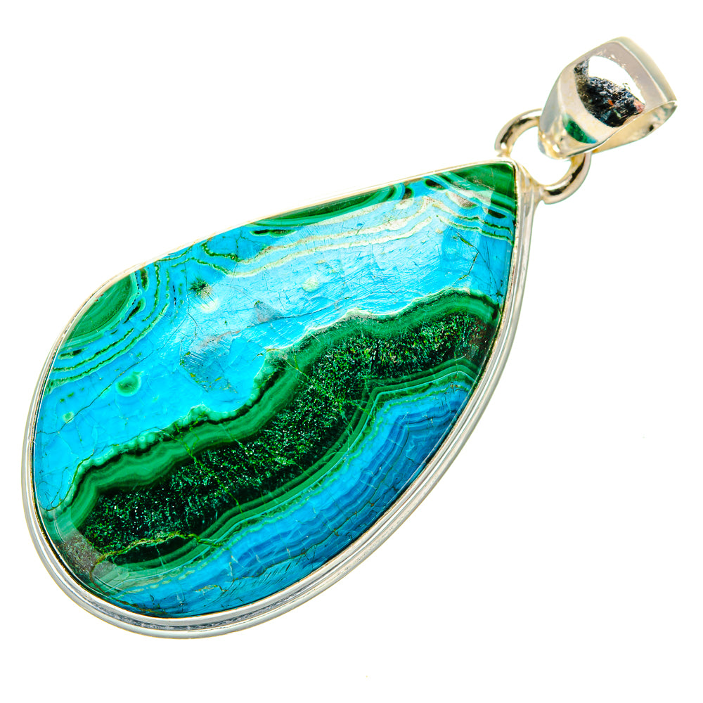 Malachite In Chrysocolla Pendants handcrafted by Ana Silver Co - PD33750 - Photo 2