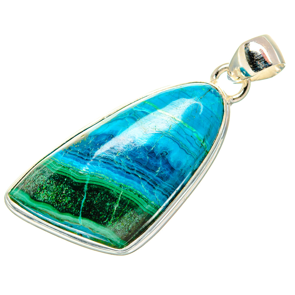 Malachite In Chrysocolla Pendants handcrafted by Ana Silver Co - PD33820 - Photo 2