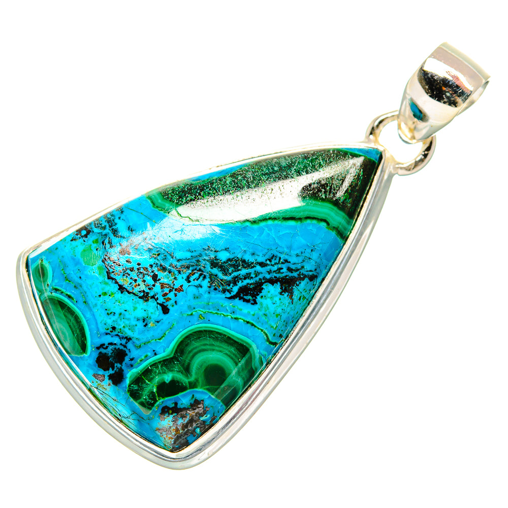 Malachite In Chrysocolla Pendants handcrafted by Ana Silver Co - PD33832 - Photo 2