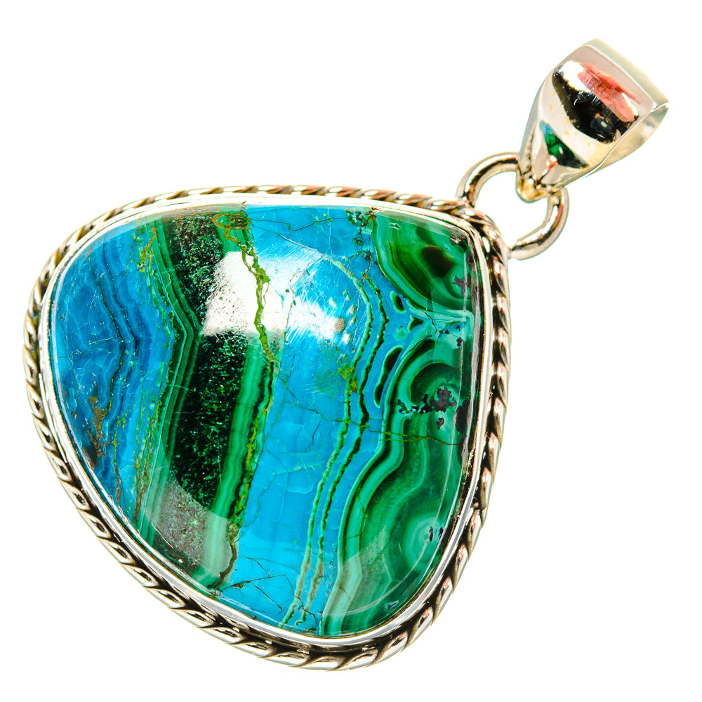 Malachite In Chrysocolla Pendants handcrafted by Ana Silver Co - PD33835 - Photo 2
