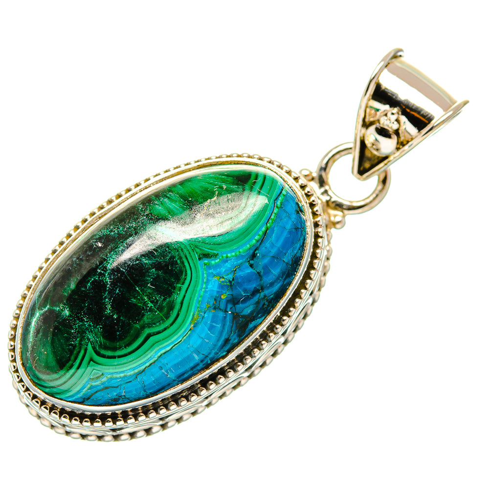 Malachite In Chrysocolla Pendants handcrafted by Ana Silver Co - PD33855 - Photo 2