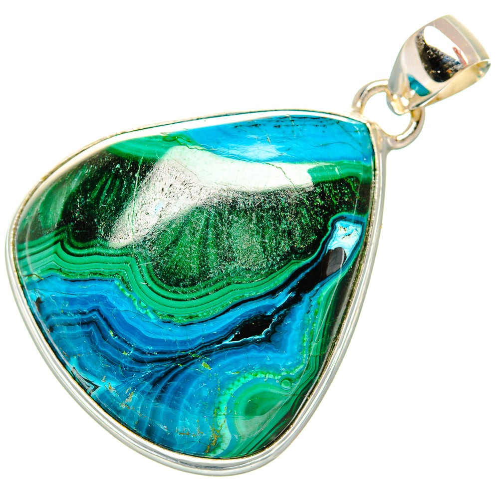 Malachite In Chrysocolla Pendants handcrafted by Ana Silver Co - PD33859 - Photo 2