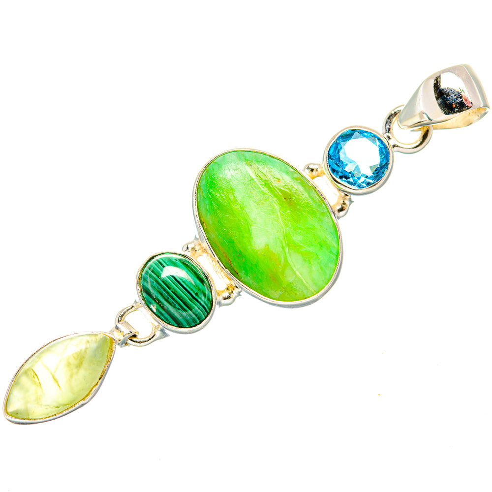 Peruvian Opal Pendants handcrafted by Ana Silver Co - PD34181 - Photo 2