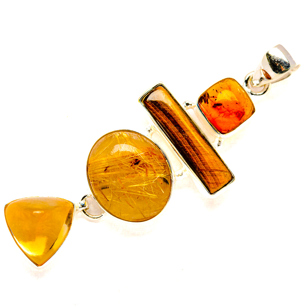 Rutilated Quartz Pendants handcrafted by Ana Silver Co - PD34240 - Photo 2