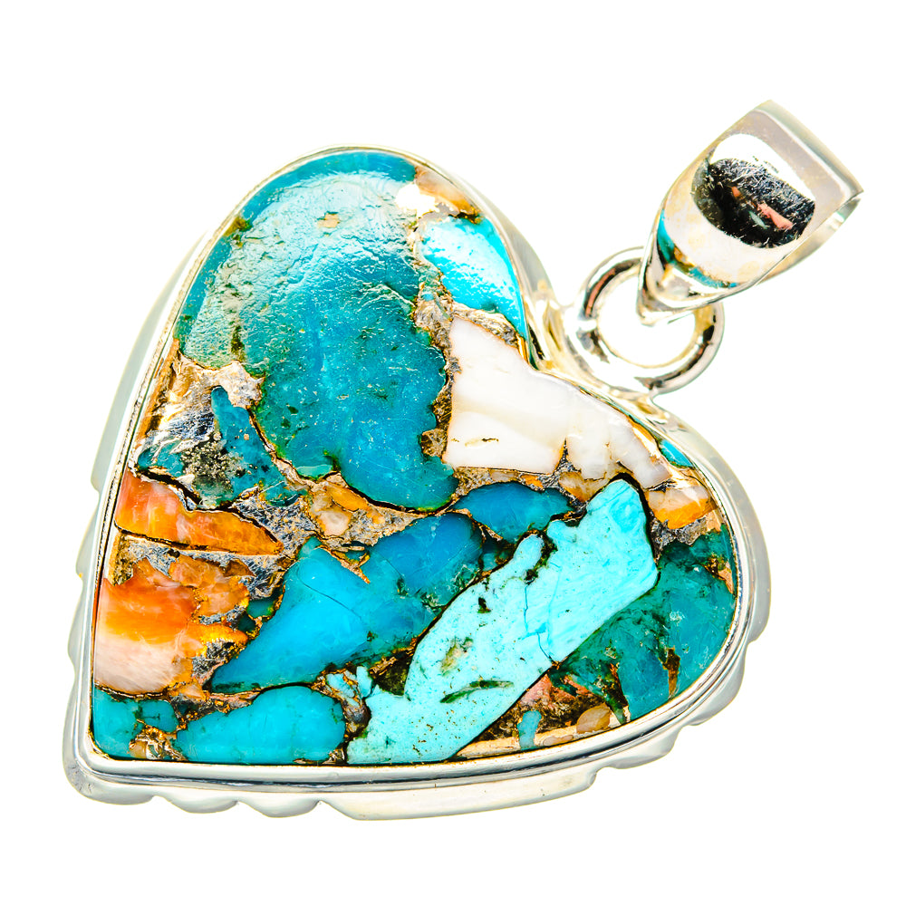 Spiny Oyster Turquoise Pendants handcrafted by Ana Silver Co - PD34758 - Photo 2