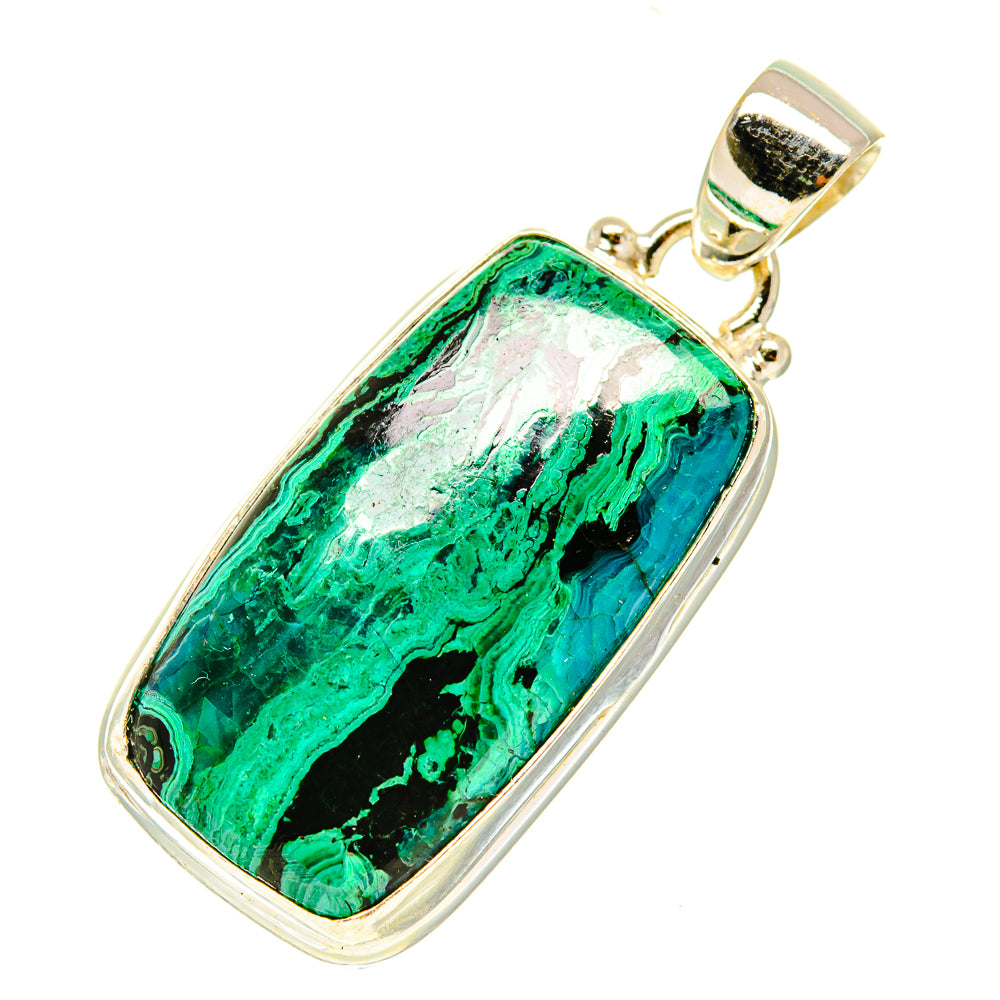 Malachite In Chrysocolla Pendants handcrafted by Ana Silver Co - PD3487