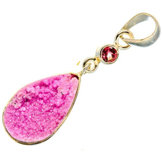 Cobalto Calcite Druzy Pendants handcrafted by Ana Silver Co - PD34935 - Photo 2