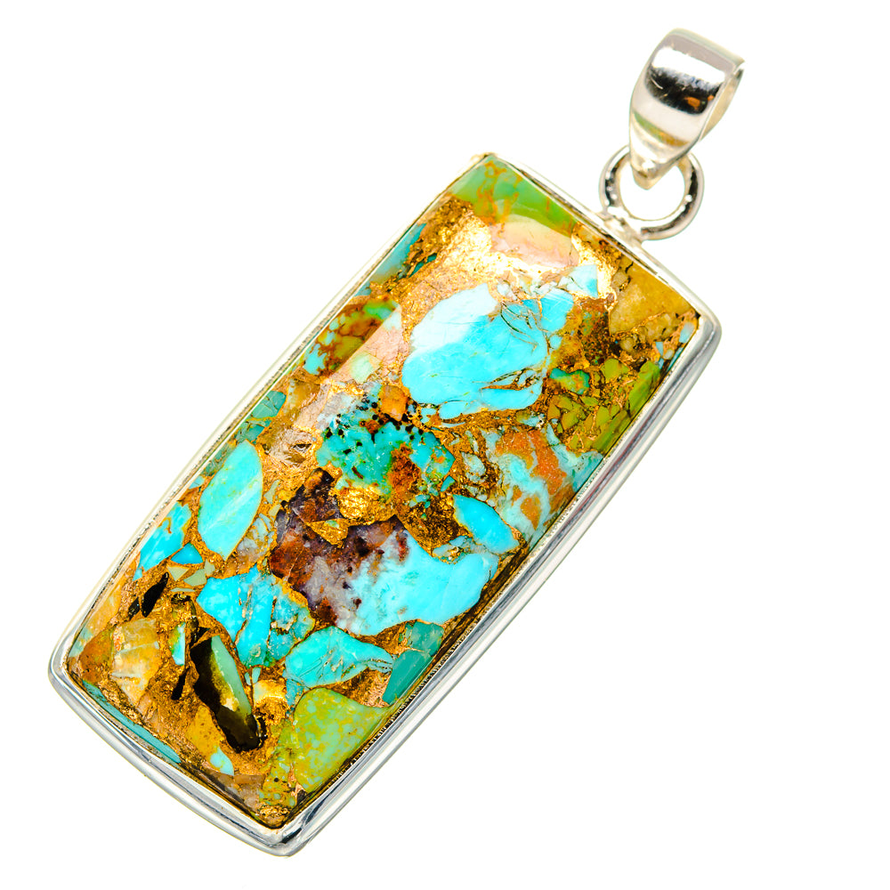 Kingman Mohave Turquoise Pendants handcrafted by Ana Silver Co - PD35120 - Photo 2
