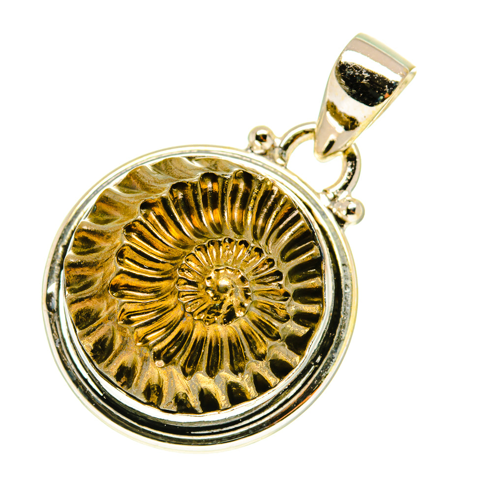 Pyrite Fossil Pendants handcrafted by Ana Silver Co - PD3519