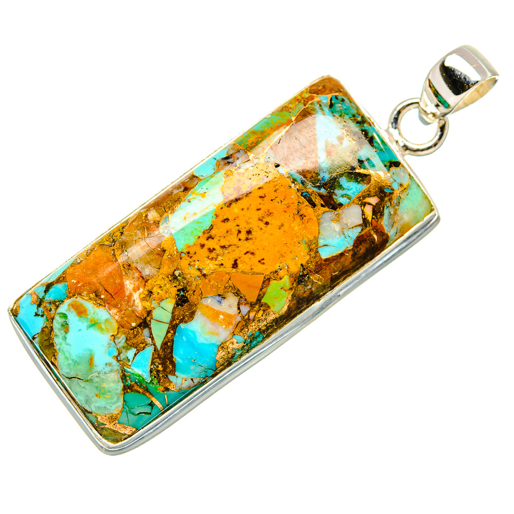 Kingman Mohave Turquoise Pendants handcrafted by Ana Silver Co - PD35237 - Photo 2