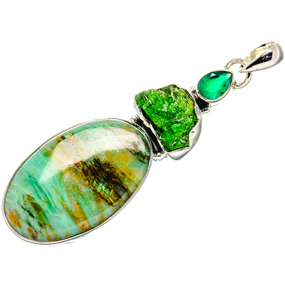 Peruvian Opal Pendants handcrafted by Ana Silver Co - PD35624 - Photo 2