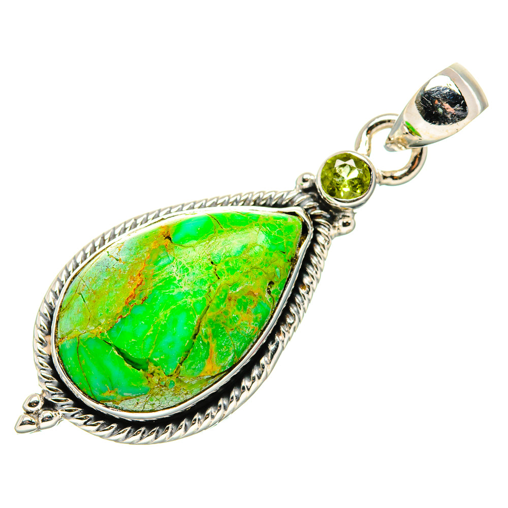 Green Copper Composite Turquoise Pendants handcrafted by Ana Silver Co - PD35642 - Photo 2
