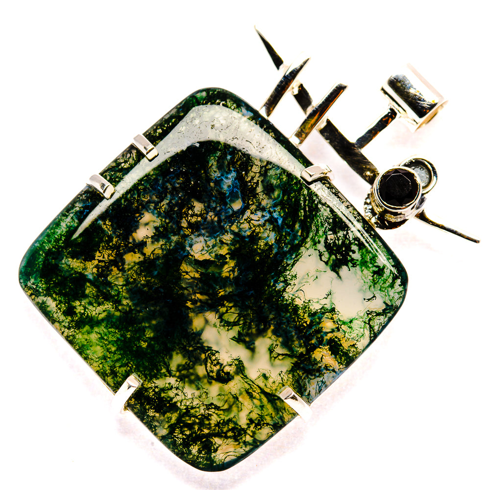 Green Moss Agate Pendants handcrafted by Ana Silver Co - PD35755 - Photo 2