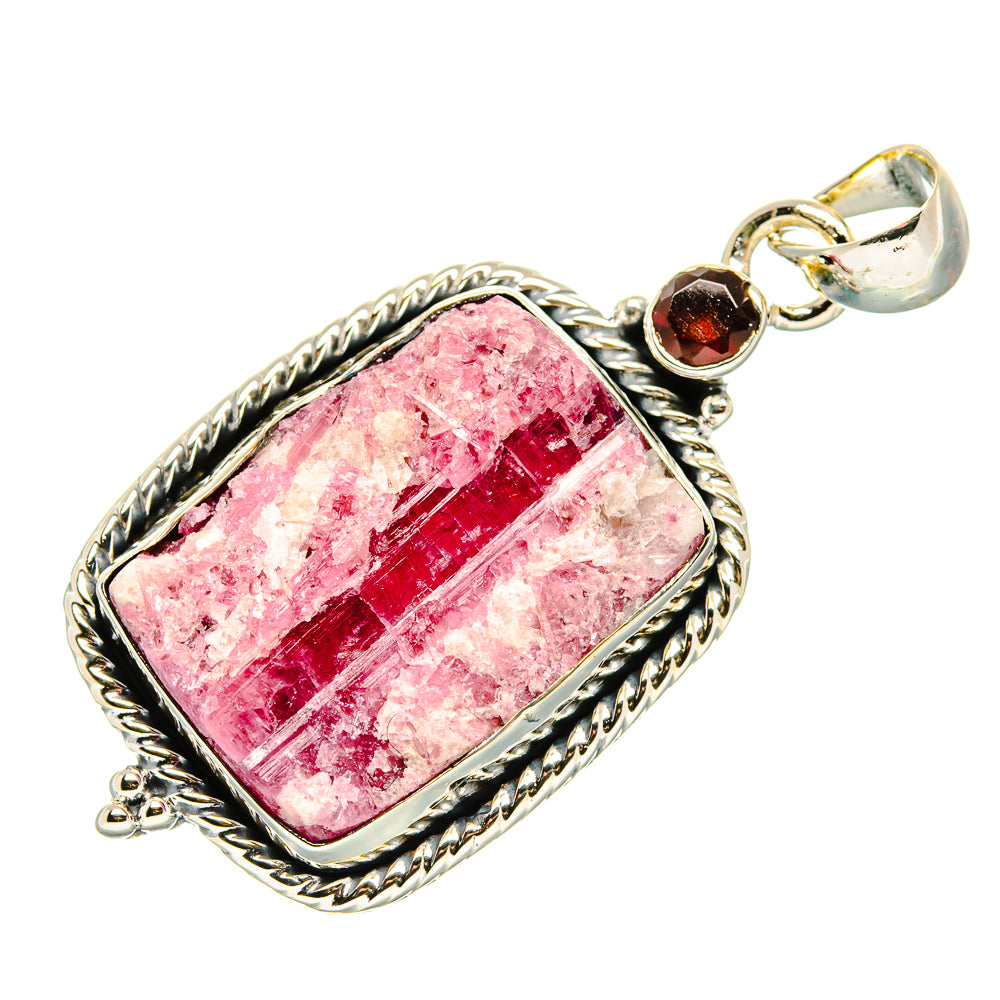 Pink Tourmaline In Quartz Pendants handcrafted by Ana Silver Co - PD35918 - Photo 2