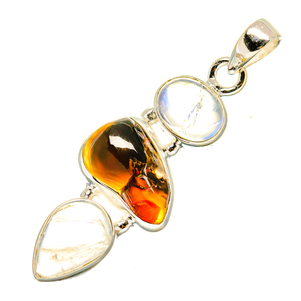 Mexican Fire Agate Pendants handcrafted by Ana Silver Co - PD3600