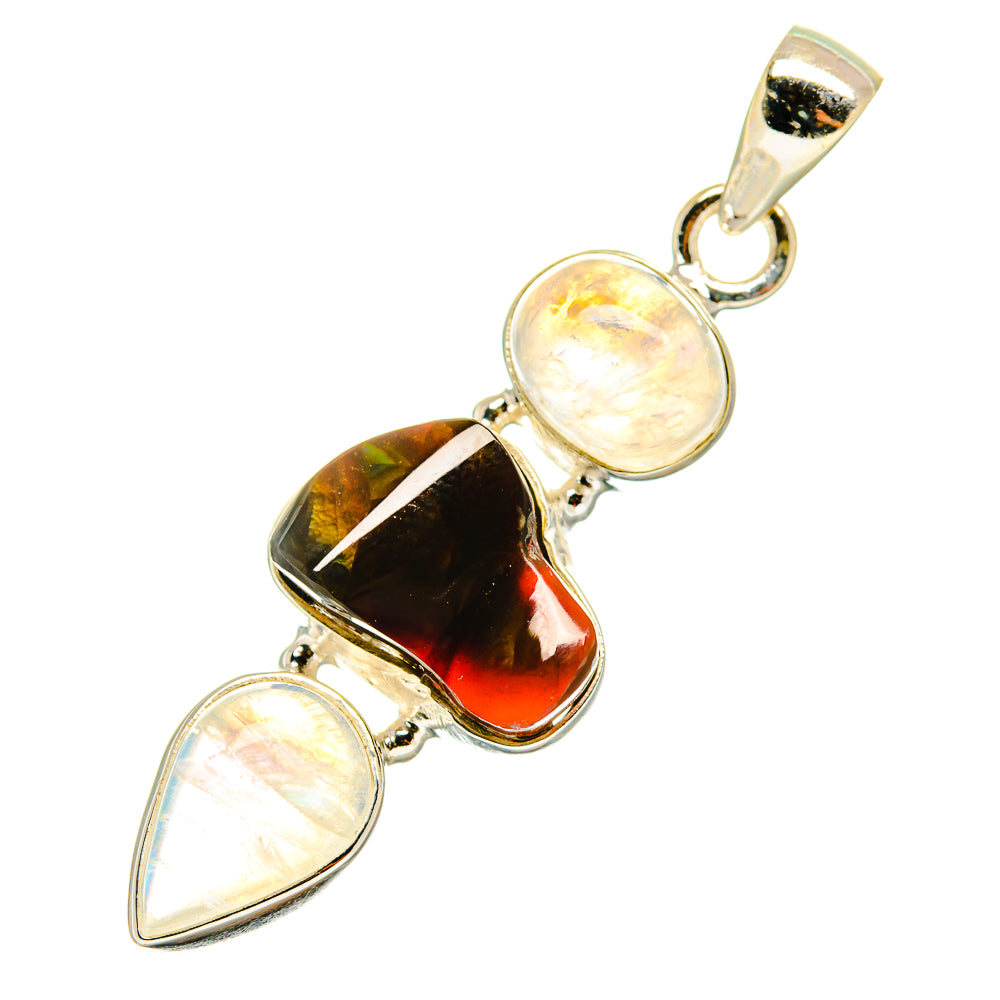 Mexican Fire Agate Pendants handcrafted by Ana Silver Co - PD3601