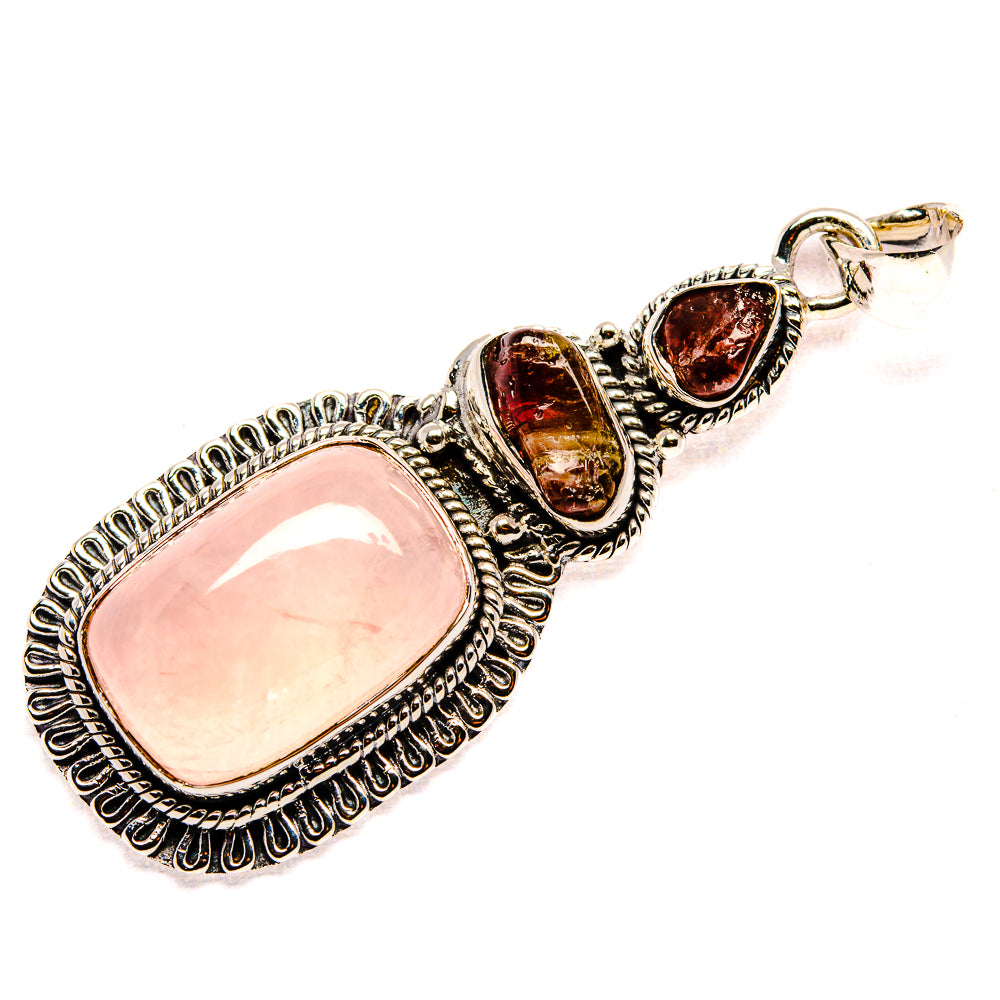 Rose Quartz Pendants handcrafted by Ana Silver Co - PD36081 - Photo 2