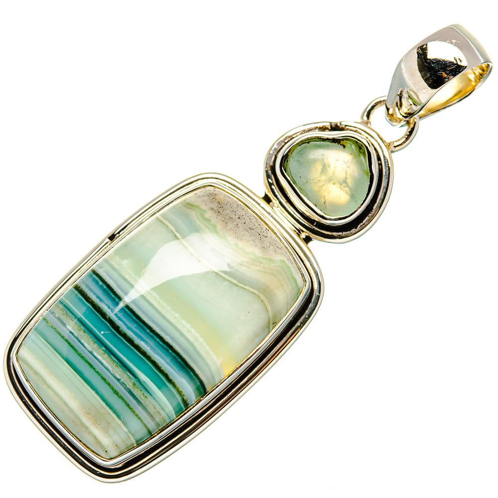 Blue Botswana Agate Pendants handcrafted by Ana Silver Co - PD36163 - Photo 2
