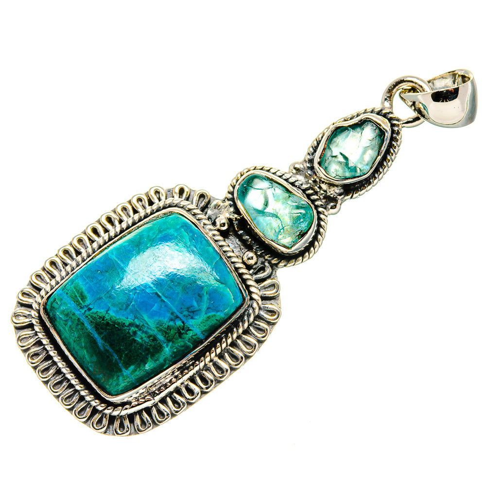 Chrysocolla Pendants handcrafted by Ana Silver Co - PD36176 - Photo 2