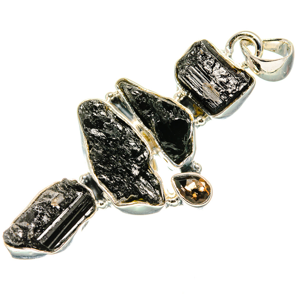 Black Tourmaline, Smoky Quartz Pendants handcrafted by Ana Silver Co - PD36185 - Photo 2