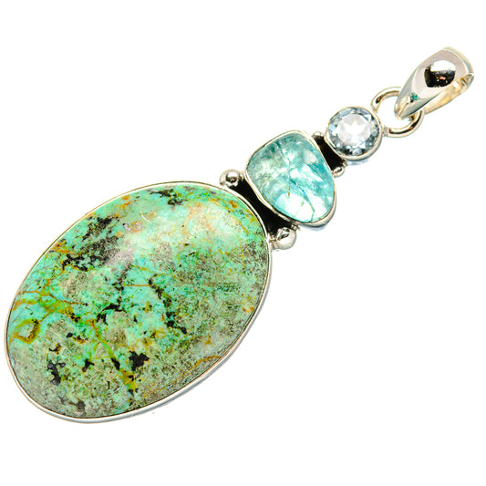 African Turquoise Jasper, Aquamarine, Blue Topaz Pendants handcrafted by Ana Silver Co - PD36260 - Photo 2