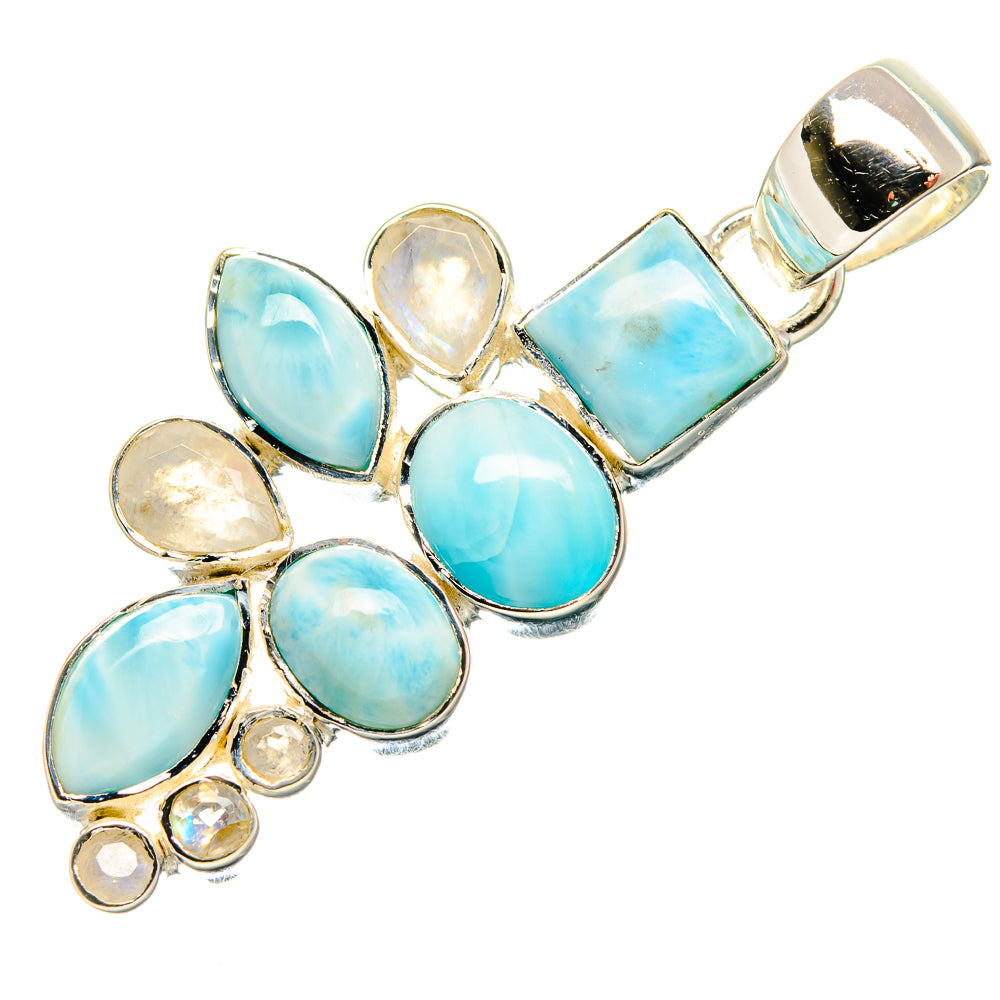 Larimar, Rainbow Moonstone Pendants handcrafted by Ana Silver Co - PD36397 - Photo 2